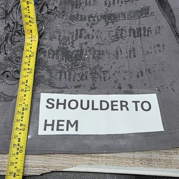 MMA Elite Thermal Shirt Mens XL Waffle Knit Thermal Sleeve Y2K Skulls Cross Rock - Picture 8 of 9